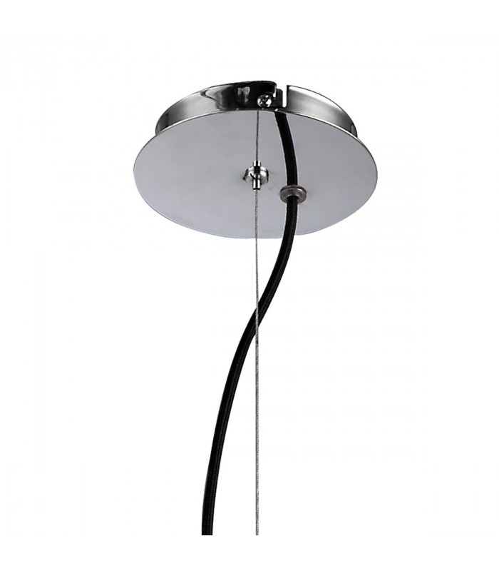 Lupin Pendant 4 Light E27, Gloss Black/White Acrylic/Polished Chrome, CFL Lamps INCLUDED