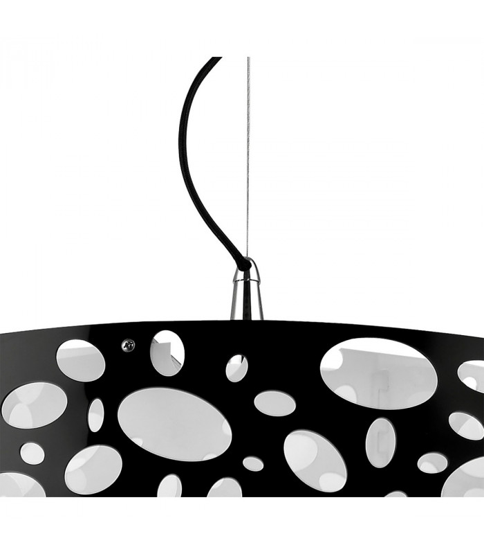 Lupin Pendant 4 Light E27, Gloss Black/White Acrylic/Polished Chrome, CFL Lamps INCLUDED