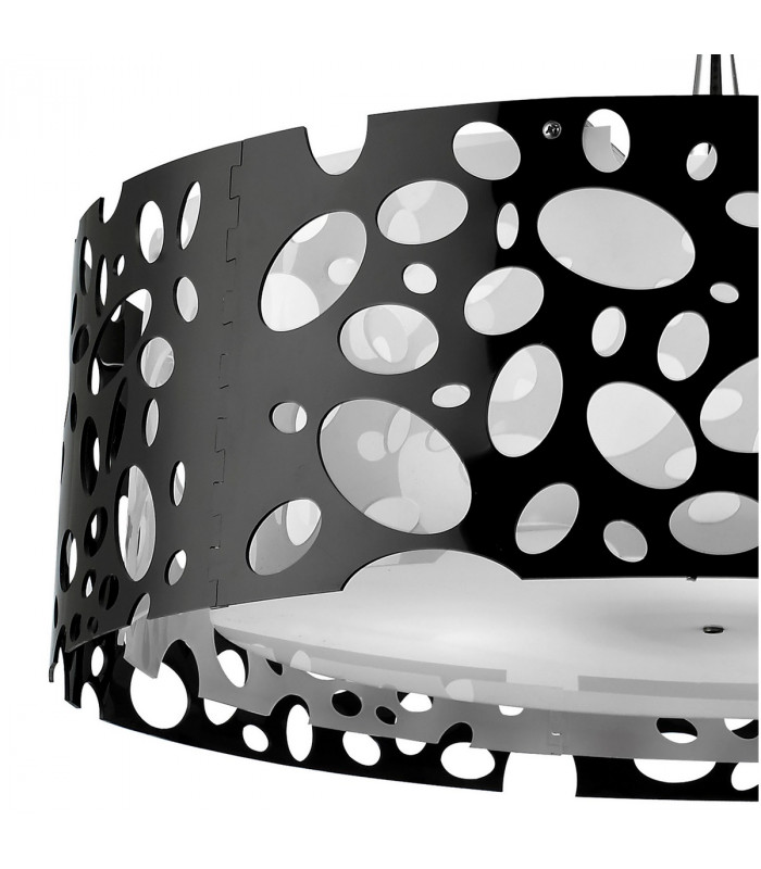 Lupin Pendant 4 Light E27, Gloss Black/White Acrylic/Polished Chrome, CFL Lamps INCLUDED