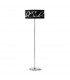 Manhattan Floor Lamp 3 Light L1/SGU10 Polished Chrome/Frosted Glass With Black Patterned Shade CFL Lamps INCLUDED-1