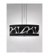 Manhattan Linear Pendant 2 Light L1 SGU10 Polished Chrome Frosted Glass With Black Patterned Shade CFL Lamps INCLUDED-2