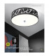 Manhattan Linear Pendant 2 Light L1 SGU10 Polished Chrome Frosted Glass With Black Patterned Shade CFL Lamps INCLUDED-5