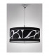 Manhattan Pendant Small 3 Light L1/SGU10 Polished Chrome/Frosted Glass With Black Patterned Shade CFL Lamps INCLUDED-2