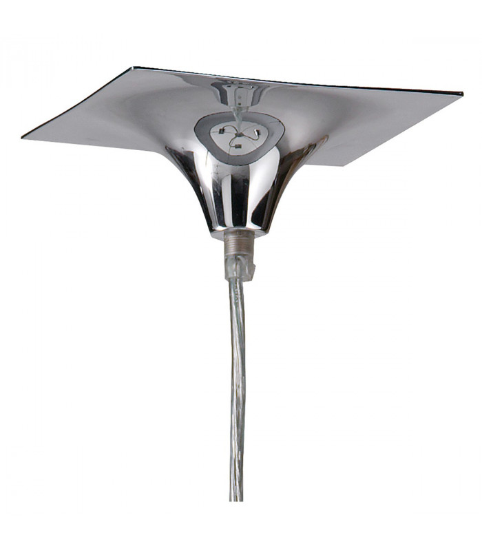 Manhattan Pendant Small 3 Light L1/SGU10 Polished Chrome/Frosted Glass With Black Patterned Shade CFL Lamps INCLUDED-4