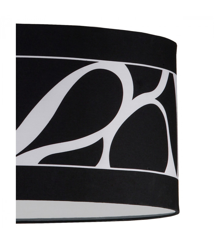 Manhattan Pendant Small 3 Light L1/SGU10 Polished Chrome/Frosted Glass With Black Patterned Shade CFL Lamps INCLUDED-8