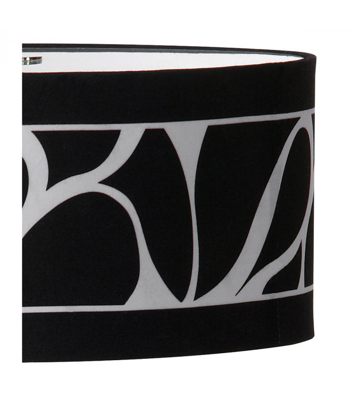 Manhattan Table Lamp 2 Light L1/SGU10 Polished Chrome/Frosted Glass With Black Patterned Shade CFL Lamps INCLUDED-8