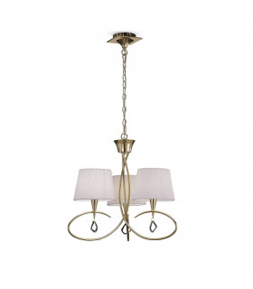Mara Pendant 3 Light E14 French Gold With Ivory White Shades-1