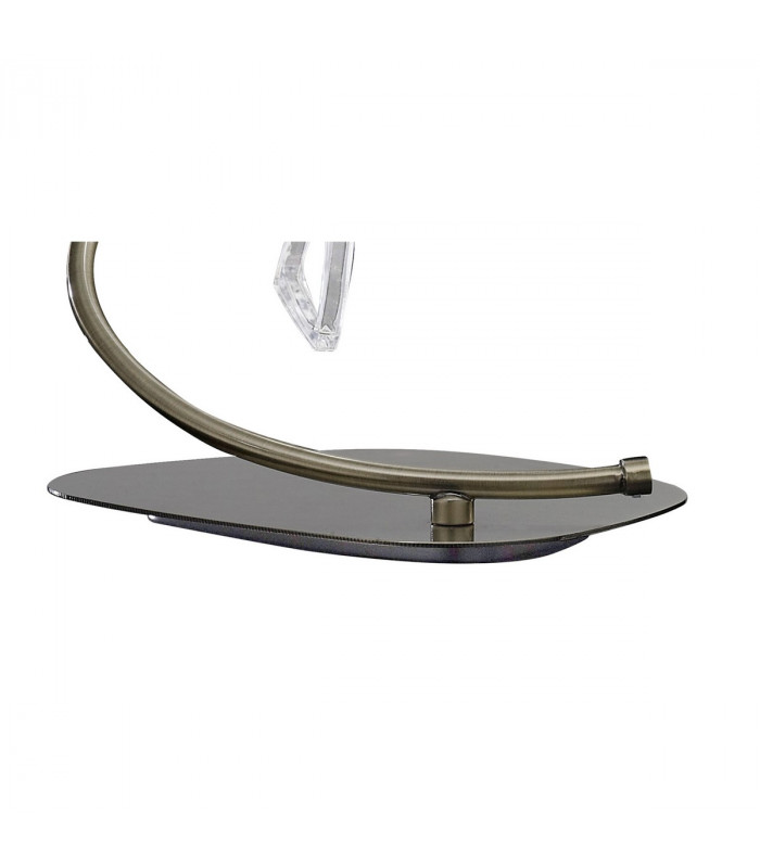 Mara Table Lamp 2 Light E14 Antique Brass With Ivory White Shades-3