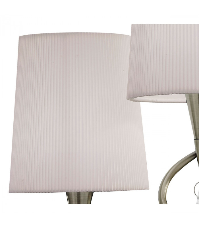 Mara Table Lamp 2 Light E14 Antique Brass With Ivory White Shades-6