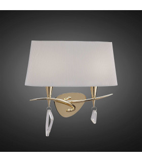 Mara Wall Lamp Switched 2 Light E14 French Gold With Ivory White Shade-2