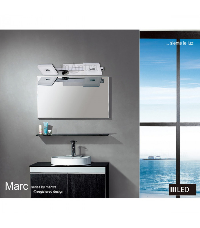 Marc Wall Lamp 1 Light 5W LED 3000K IP44, 450lm, Polished Chrome/Frosted Acrylic, 3yrs Warranty