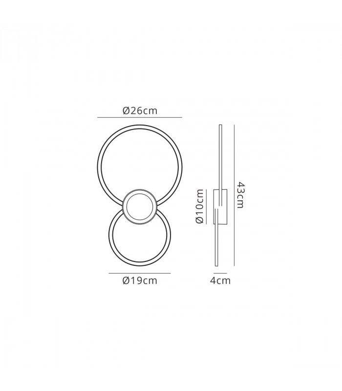 Mural Wall Lamp Circles 24W 3000K 1440lm Matt Black 3yrs Warranty-6