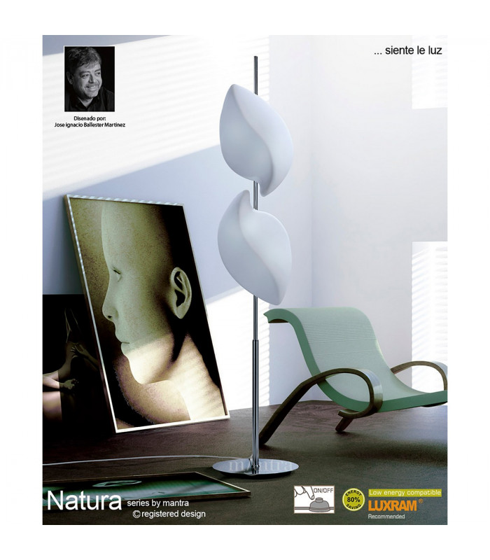 Natura Table Lamp 2 Light E27 Large Indoor Polished Chrome/Opal White-3