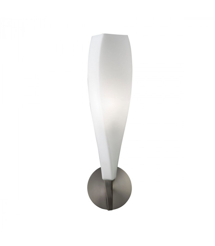 Neo Wall Lamp Switched 1 Light E27 Satin Nickel/Frosted White Glass-1