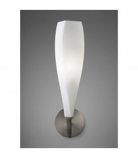 Neo Wall Lamp Switched 1 Light E27 Satin Nickel/Frosted White Glass-2