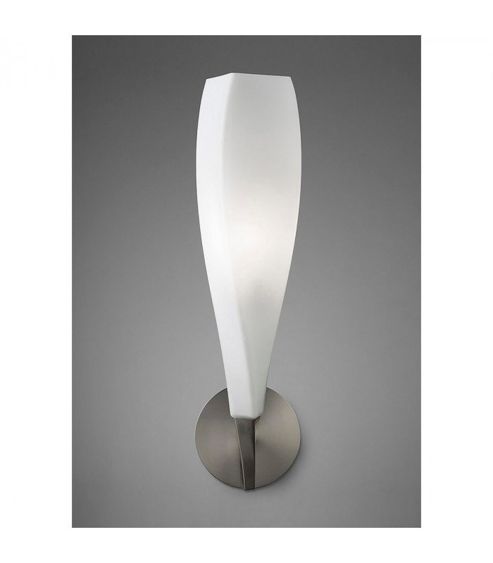 Neo Wall Lamp Switched 1 Light E27 Satin Nickel/Frosted White Glass-2