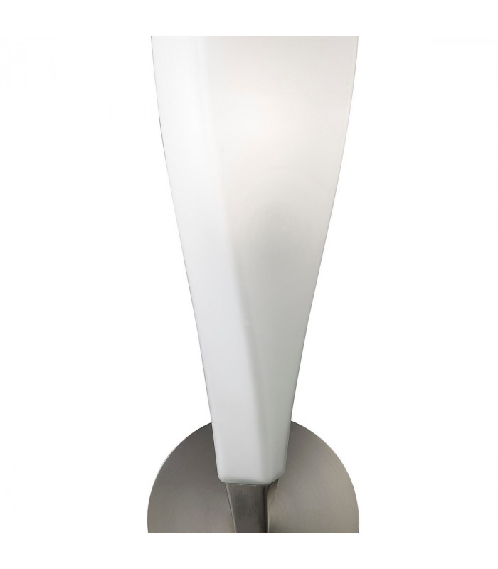 Neo Wall Lamp Switched 1 Light E27 Satin Nickel/Frosted White Glass-9