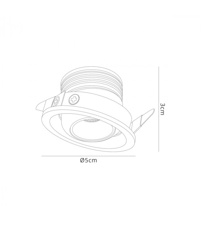 Neptuno Recessed Spotlight Mini Swivel 3W LED 4000K 220lm White 3yrs Warranty-8