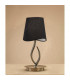 Ninette Table Lamp 1 Light E14 Small Antique Brass With Black Shade-2