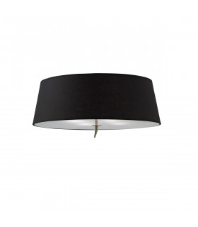 Ninette Ceiling 4 Light E27 Antique Brass With Black Shade-1