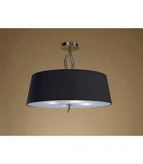 Ninette Semi Flush 4 Light E27 Antique Brass With Black Shade-2