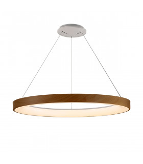 Niseko Ring Pendant 90cm 66W LED, 3000K-6000K Tuneable, 5440lm, Remote Control, Wood, 3yrs Warranty