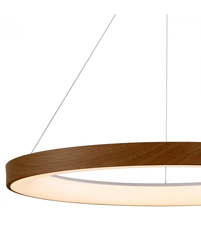 Niseko Ring Pendant 90cm 66W LED, 3000K-6000K Tuneable, 5440lm, Remote Control, Wood, 3yrs Warranty