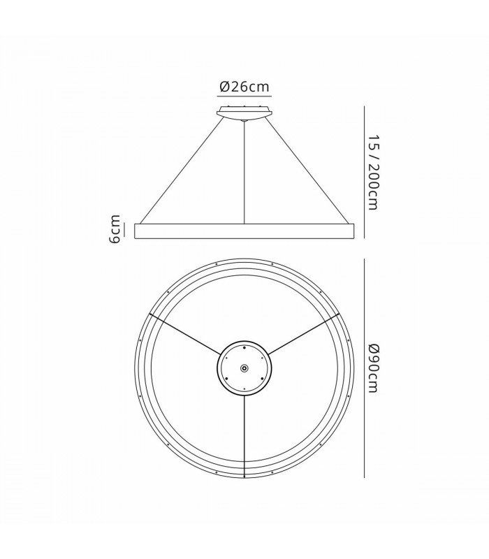 Niseko Ring Pendant 90cm 66W LED, 3000K-6000K Tuneable, 5440lm, Remote Control, Wood, 3yrs Warranty
