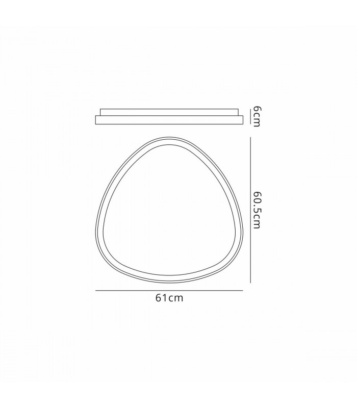 Niseko Triangular Ceiling 61cm 48W LED, 3000K, 2900lm, Gold, 3yrs Warranty