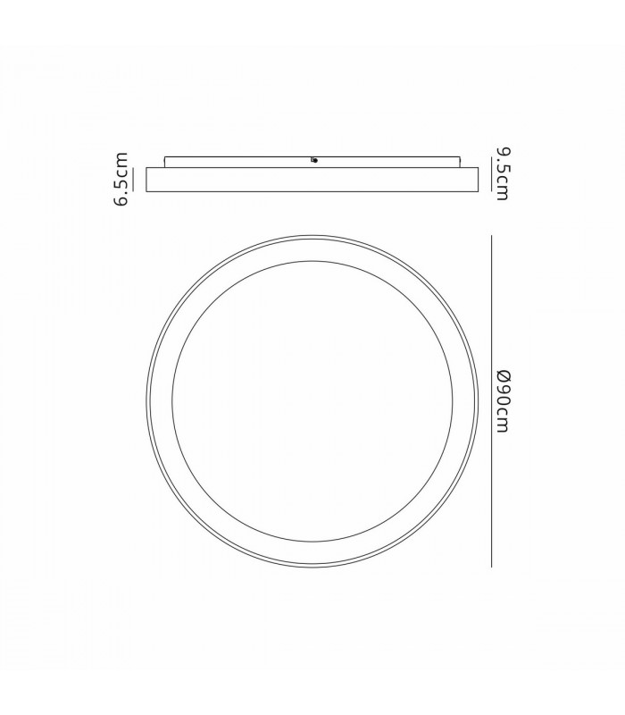 Niseko Ring Ceiling 90cm 78W LED, 3000K, 6200lm, Gold, 3yrs Warranty