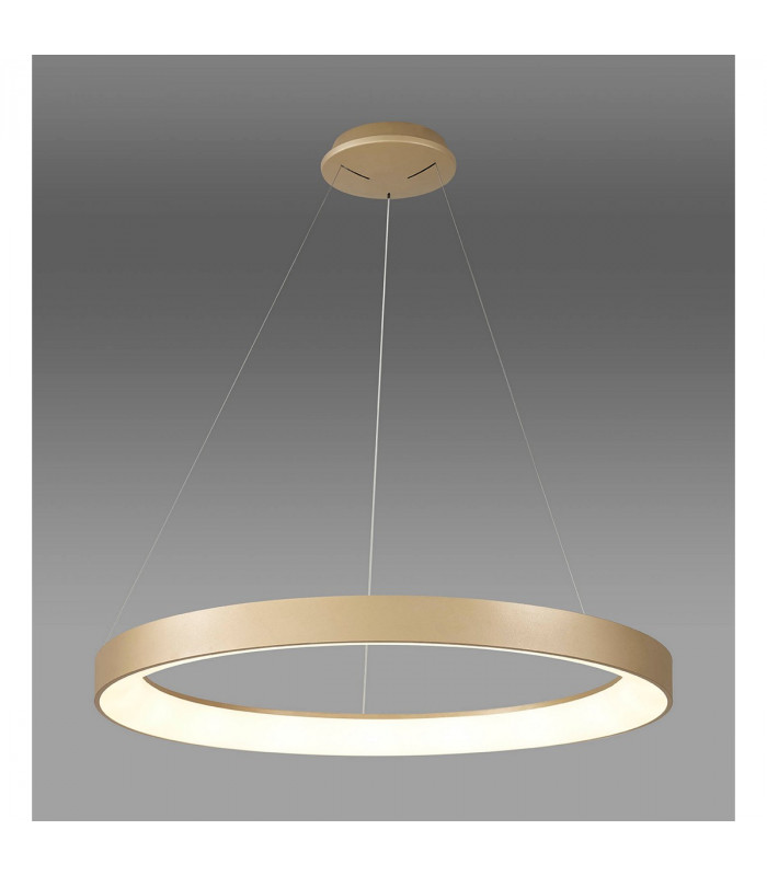 Niseko Ring Pendant 90cm 66W LED, 3000K-6000K Tuneable, 4200lm, Remote Control, Gold, 3yrs Warranty