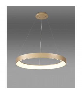 Niseko Ring Pendant 65cm 50W LED, 3000K-6000K Tuneable, 3500lm, Remote Control, Gold, 3yrs Warranty