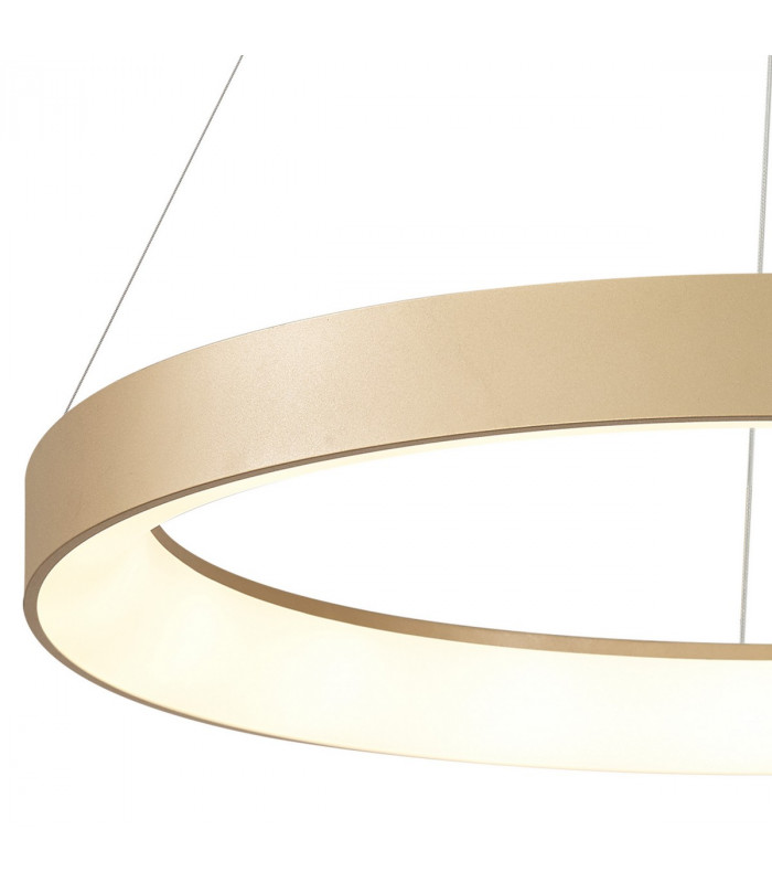 Niseko Ring Pendant 65cm 50W LED, 3000K-6000K Tuneable, 3500lm, Remote Control, Gold, 3yrs Warranty