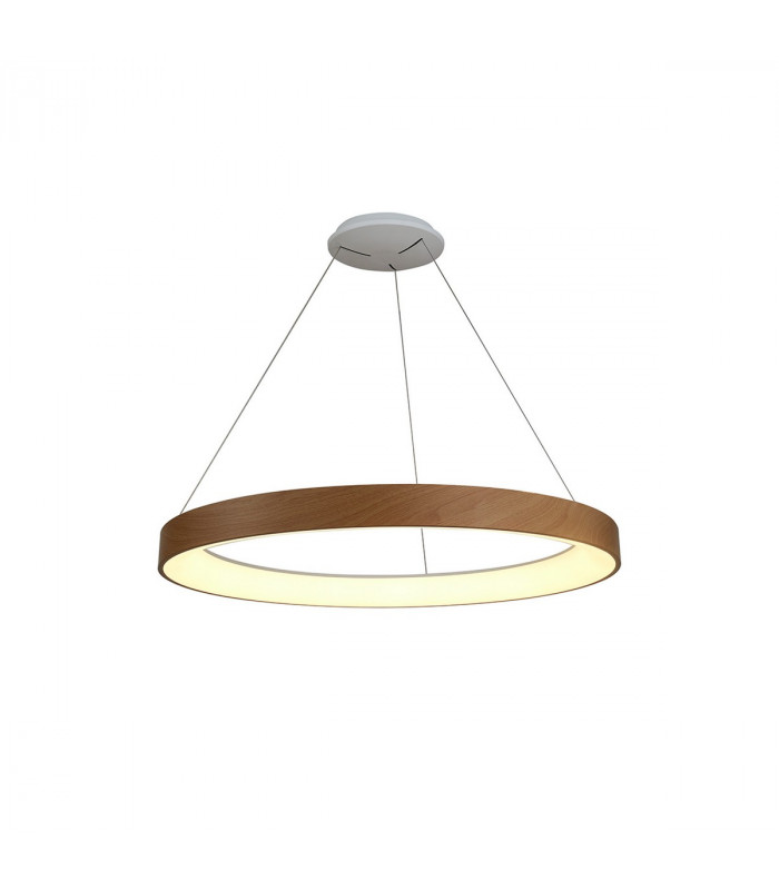 Niseko Ring Pendant 65cm 50W LED, 3000K-6000K Tuneable, 3760lm, Remote Control, Wood, 3yrs Warranty