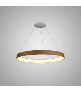 Niseko Ring Pendant 65cm 50W LED, 3000K-6000K Tuneable, 3760lm, Remote Control, Wood, 3yrs Warranty