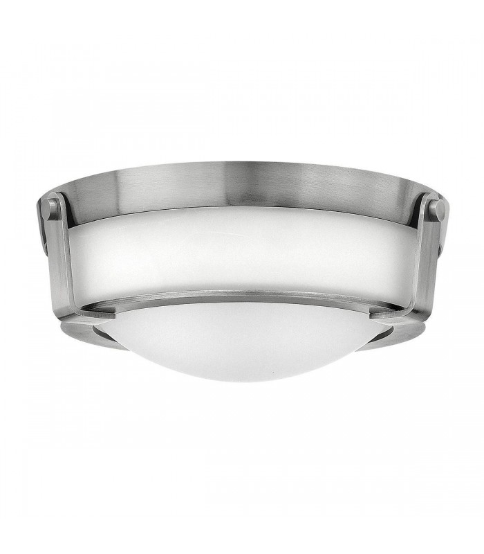 2 Light Small Flush Mount Ceiling Light Nickel, E27 - 1