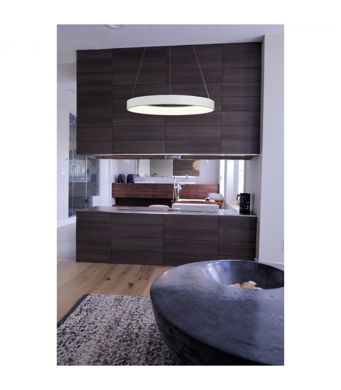 Niseko Ring Pendant 65cm 50W LED, 3000K-6000K Tuneable, 3760lm, Remote Control, Wood, 3yrs Warranty