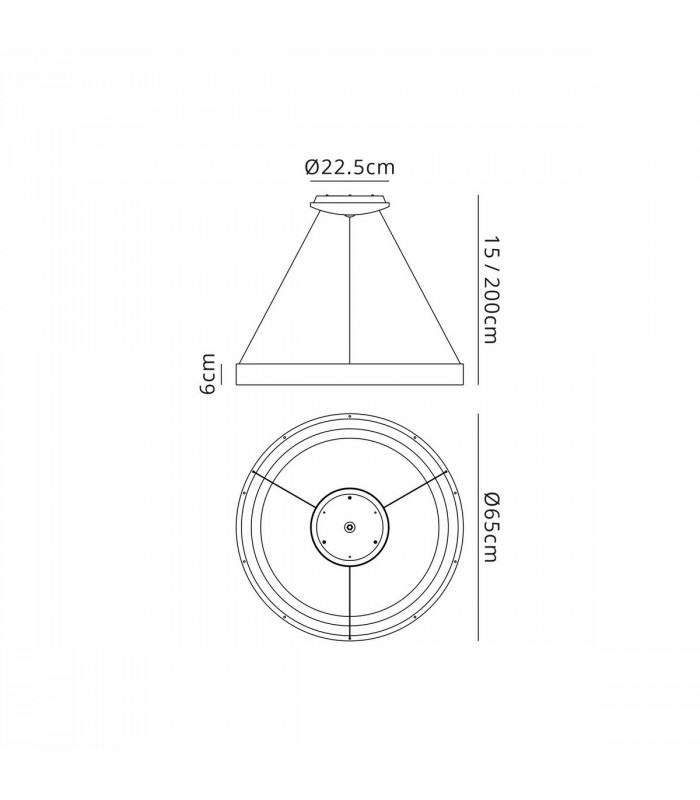 Niseko Ring Pendant 65cm 50W LED, 3000K-6000K Tuneable, 3760lm, Remote Control, Wood, 3yrs Warranty