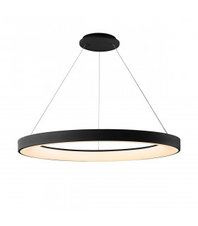 Niseko Ring Pendant 90cm 66W LED, 3000K-6000K Tuneable, 4200lm, Remote Control, Black, 3yrs Warranty