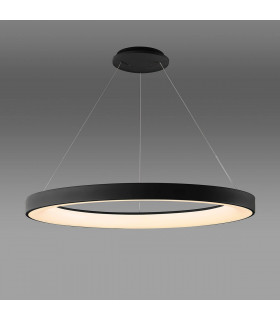 Niseko Ring Pendant 90cm 66W LED, 3000K-6000K Tuneable, 4200lm, Remote Control, Black, 3yrs Warranty