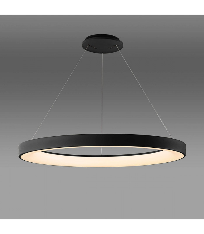Niseko Ring Pendant 90cm 66W LED, 3000K-6000K Tuneable, 4200lm, Remote Control, Black, 3yrs Warranty