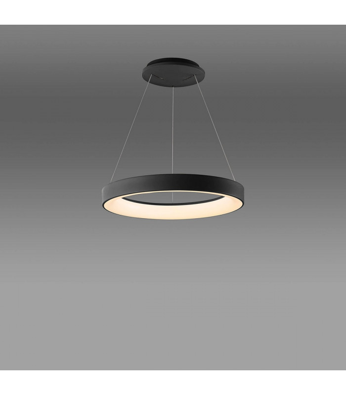 Niseko Ring Pendant 45cm 30W LED, 3000K-6000K Tuneable, 2100lm, Remote Control, Black, 3yrs Warranty