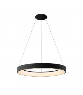 Niseko Ring Pendant 65cm 50W LED, 3000K-6000K Tuneable, 3500lm, Remote Control, Black, 3yrs Warranty