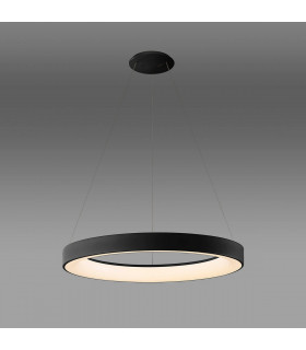 Niseko Ring Pendant 65cm 50W LED, 3000K-6000K Tuneable, 3500lm, Remote Control, Black, 3yrs Warranty