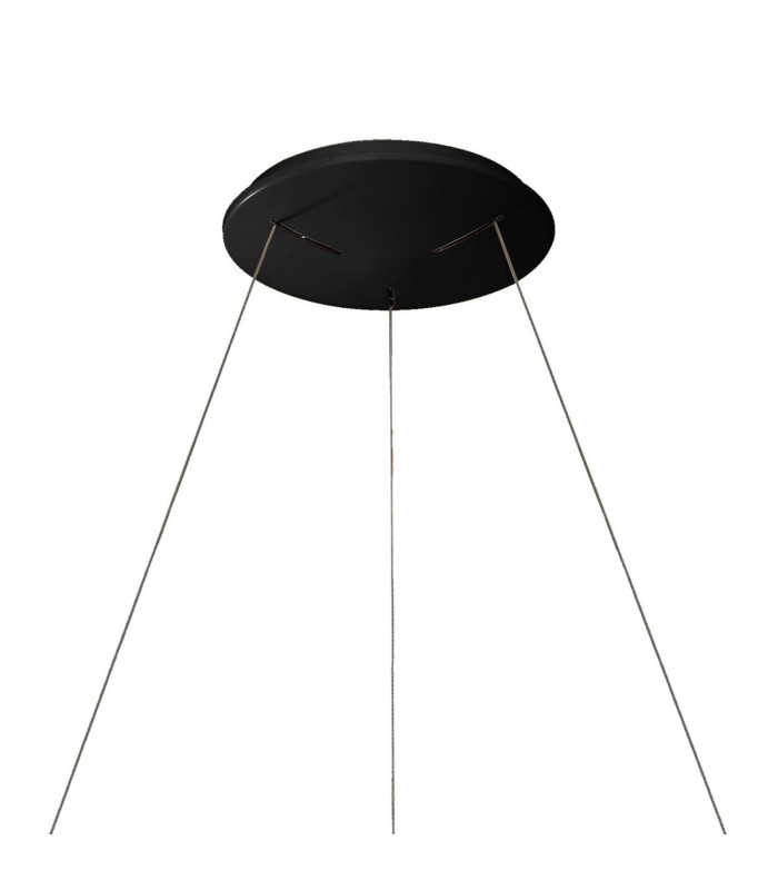 Niseko Ring Pendant 65cm 50W LED, 3000K-6000K Tuneable, 3500lm, Remote Control, Black, 3yrs Warranty