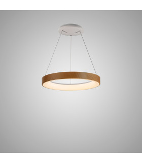 Niseko Ring Pendant 45cm 32W LED, 3000K-6000K Tuneable, 2560lm, Remote Control, Wood, 3yrs Warranty