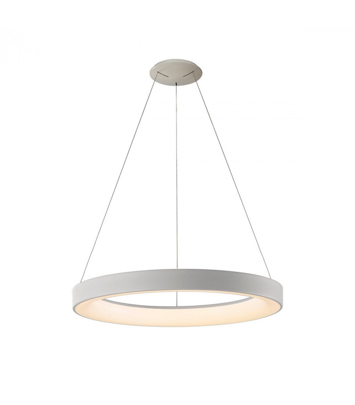 Niseko Ring Pendant 65cm 50W LED, 3000K-6000K Tuneable, 3500lm, Remote Control, White, 3yrs Warranty