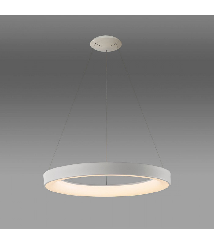 Niseko Ring Pendant 65cm 50W LED, 3000K-6000K Tuneable, 3500lm, Remote Control, White, 3yrs Warranty
