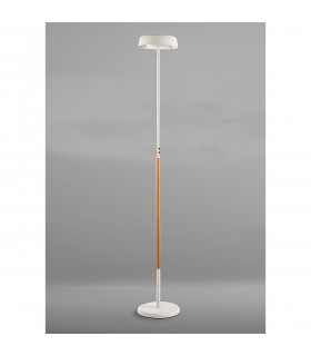 Noa Floor Lamp 2 Light 21W Down 9W Up LED 3000K 3000lm Touch Dimmer Matt White/Beech 3yrs Warranty-2