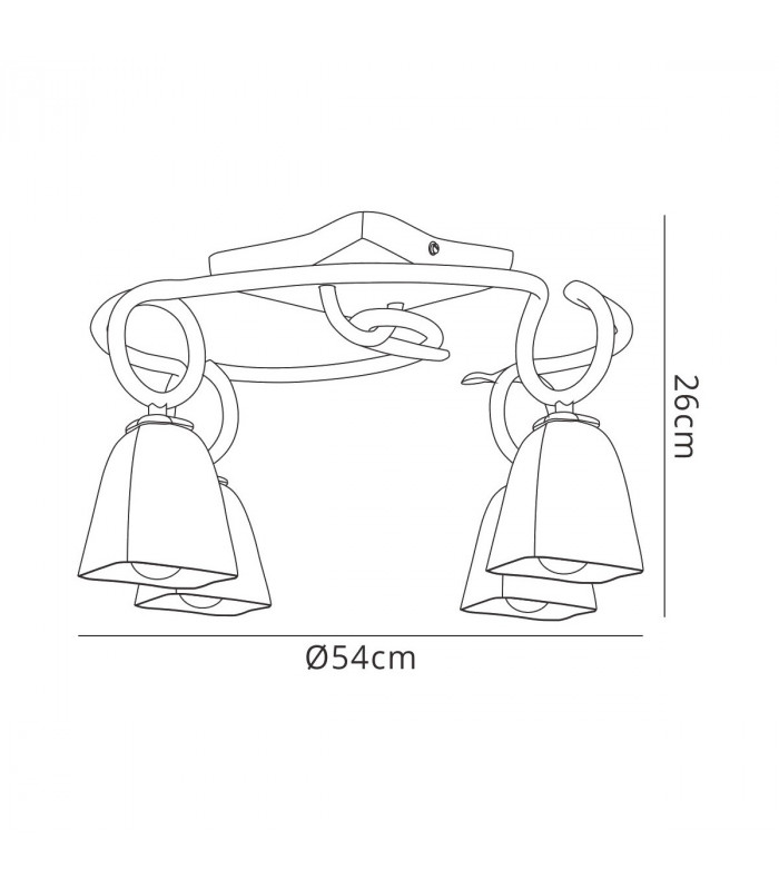 (0001 002) Oberture Ceiling 4 Light E14 Brown/Black Oxide-8